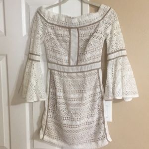 Mini white lace dress